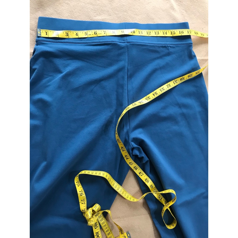 Tall NWOT Lands' End Women's L 12-14 Blue Stretch Pull-On Pants Coastal Preppy - Picture 4 of 9